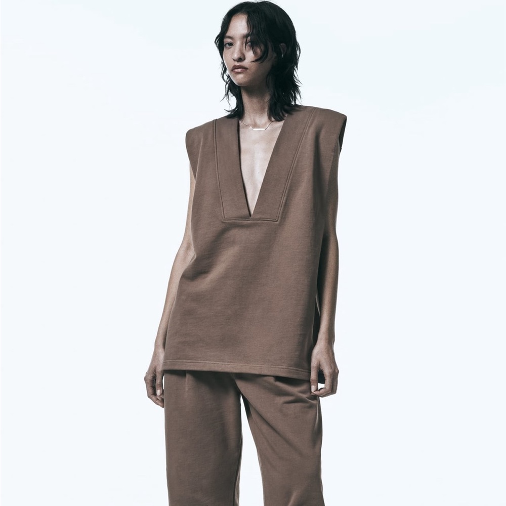 ZARA plush oversized vest - size small - NWT